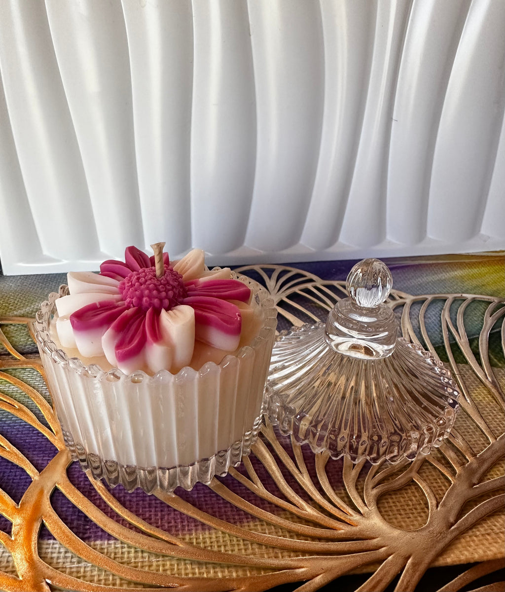Vårdröm – rosa blomljus🌸Dorftljus🕯️100% Vegan och Organisk🌿