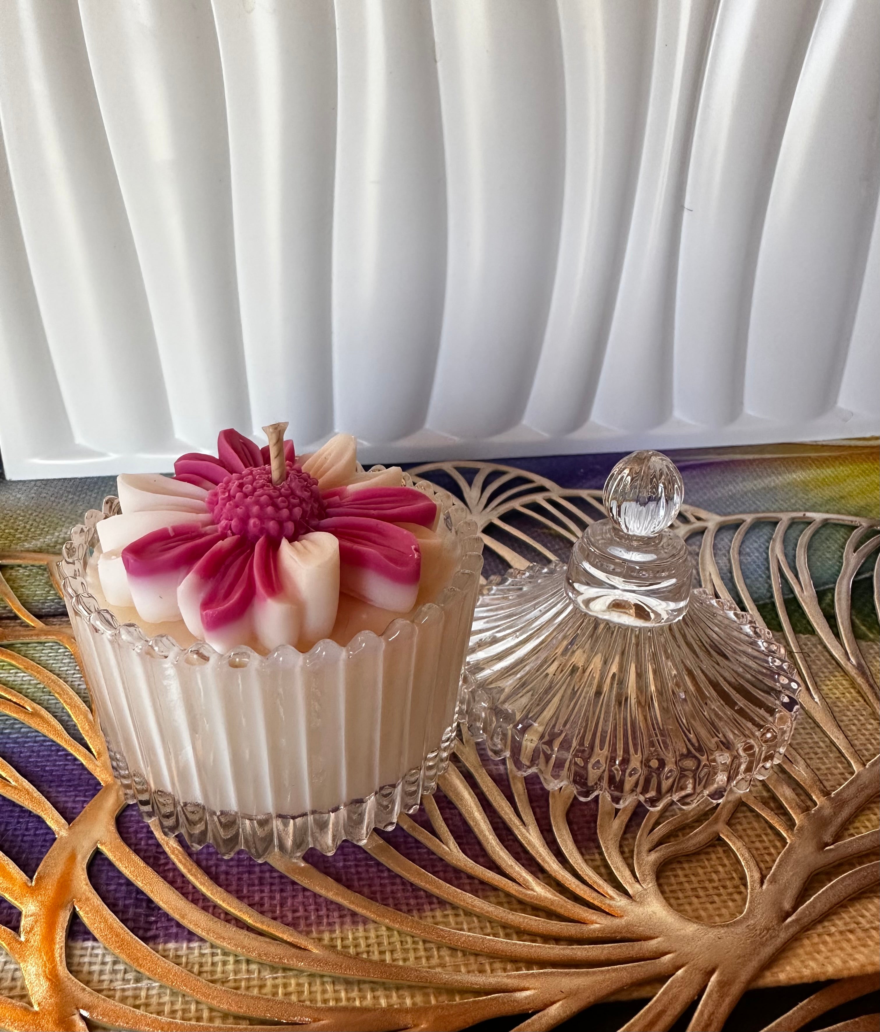 Vårdröm – rosa blomljus🌸Dorftljus🕯️100% Vegan och Organisk🌿