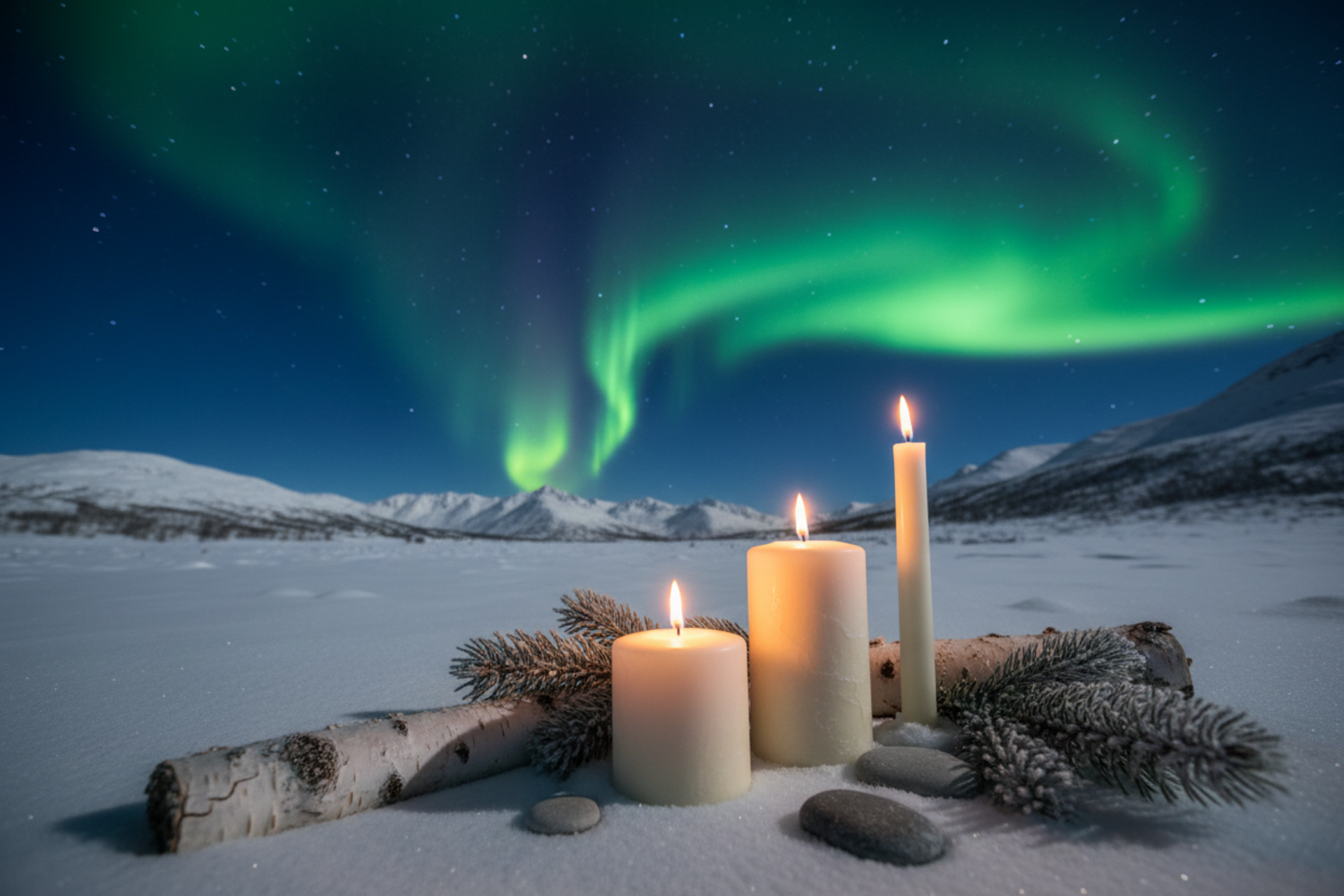 NordLumora ljus vegan organisk aurora vinter